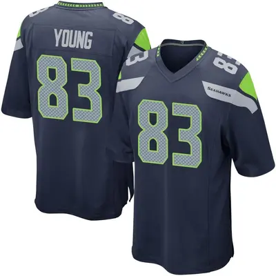 Men's Game Dareke Young Seattle Seahawks Navy Team Color Jersey