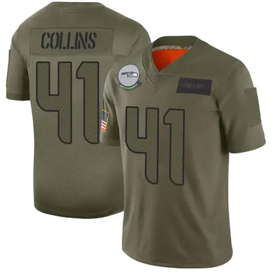 Men's Limited Alex Collins Seattle Seahawks Camo 2019 Salute to Service Jersey