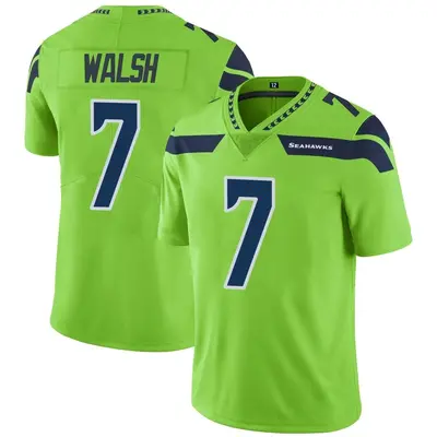 Men's Limited Blair Walsh Seattle Seahawks Green Color Rush Neon Jersey