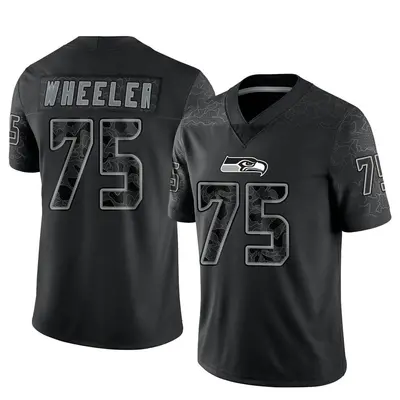 Men's Limited Chad Wheeler Seattle Seahawks Black Reflective Jersey
