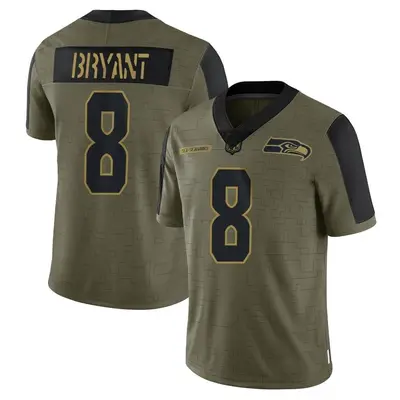 Men's Limited Coby Bryant Seattle Seahawks Olive 2021 Salute To Service Jersey