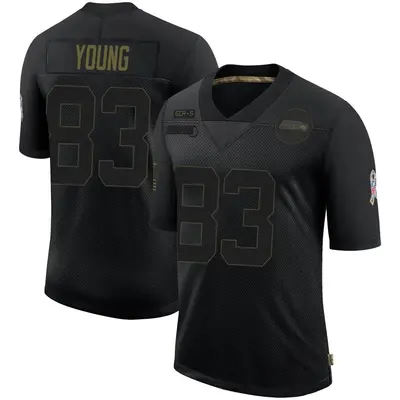 Men's Limited Dareke Young Seattle Seahawks Black 2020 Salute To Service Jersey