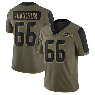 Men's Limited Gabe Jackson Seattle Seahawks Olive 2021 Salute To Service Jersey