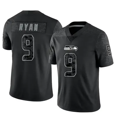 Men's Limited Jon Ryan Seattle Seahawks Black Reflective Jersey