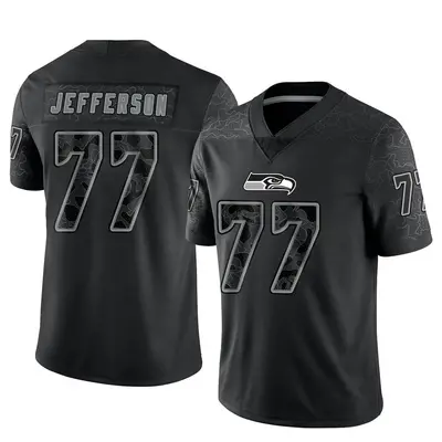 Men's Limited Quinton Jefferson Seattle Seahawks Black Reflective Jersey