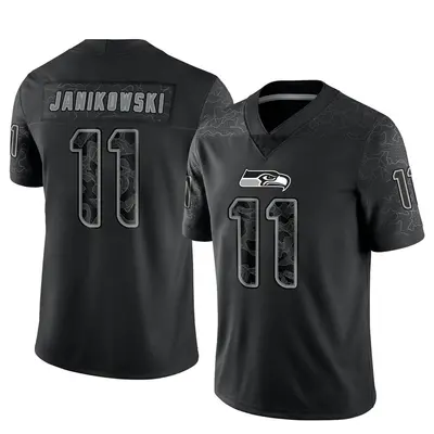 Men's Limited Sebastian Janikowski Seattle Seahawks Black Reflective Jersey