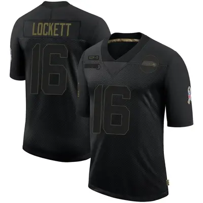 Men's Limited Tyler Lockett Seattle Seahawks Black 2020 Salute To Service Jersey