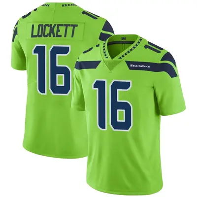 Men's Limited Tyler Lockett Seattle Seahawks Green Color Rush Neon Jersey