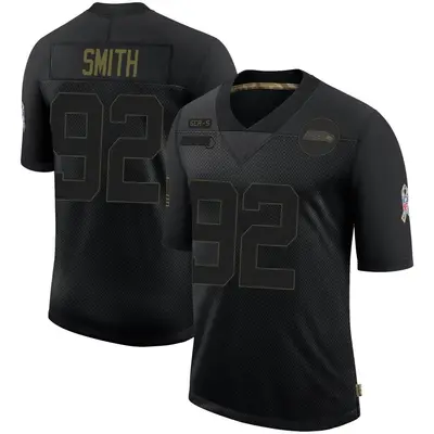 Men's Limited Tyreke Smith Seattle Seahawks Black 2020 Salute To Service Jersey