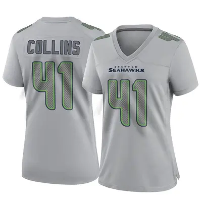 Women's Game Alex Collins Seattle Seahawks Gray Atmosphere Fashion Jersey