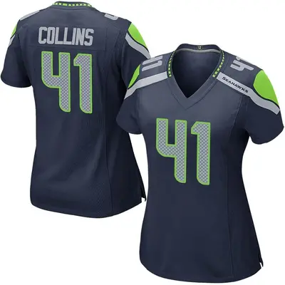 Women's Game Alex Collins Seattle Seahawks Navy Team Color Jersey