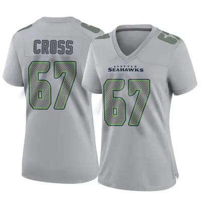 Women's Game Charles Cross Seattle Seahawks Gray Atmosphere Fashion Jersey