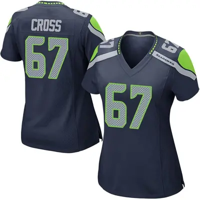 Women's Game Charles Cross Seattle Seahawks Navy Team Color Jersey