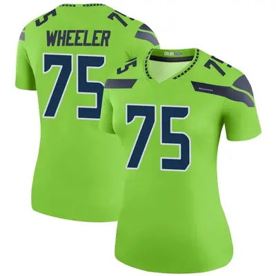 Women's Legend Chad Wheeler Seattle Seahawks Green Color Rush Neon Jersey