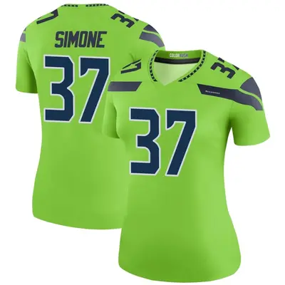 Women's Legend Jordan Simone Seattle Seahawks Green Color Rush Neon Jersey