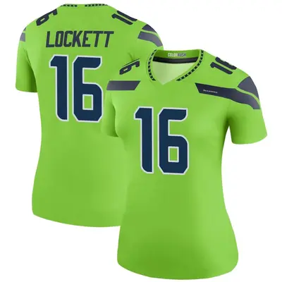 Women's Legend Tyler Lockett Seattle Seahawks Green Color Rush Neon Jersey