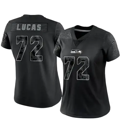 Women's Limited Abraham Lucas Seattle Seahawks Black Reflective Jersey