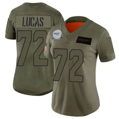 Women's Limited Abraham Lucas Seattle Seahawks Camo 2019 Salute to Service Jersey