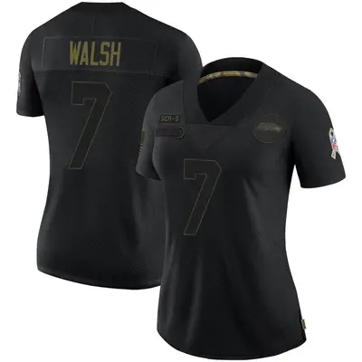 Women's Limited Blair Walsh Seattle Seahawks Black 2020 Salute To Service Jersey
