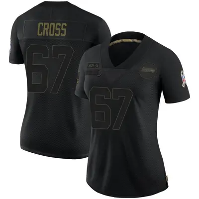 Women's Limited Charles Cross Seattle Seahawks Black 2020 Salute To Service Jersey