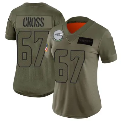 Women's Limited Charles Cross Seattle Seahawks Camo 2019 Salute to Service Jersey