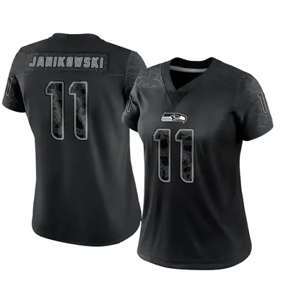 Women's Limited Sebastian Janikowski Seattle Seahawks Black Reflective Jersey
