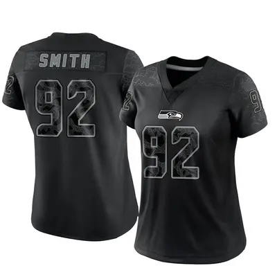 Women's Limited Tyreke Smith Seattle Seahawks Black Reflective Jersey