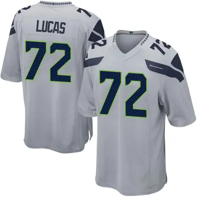 Youth Game Abraham Lucas Seattle Seahawks Gray Alternate Jersey