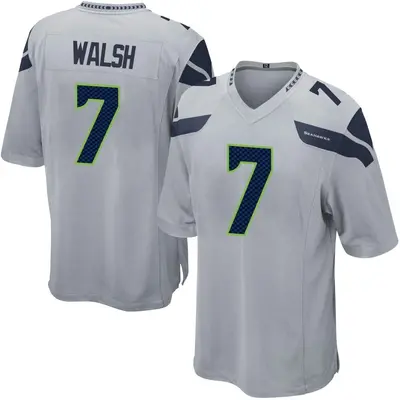 Youth Game Blair Walsh Seattle Seahawks Gray Alternate Jersey