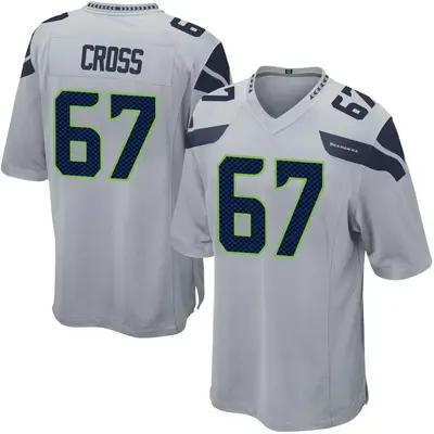 Youth Game Charles Cross Seattle Seahawks Gray Alternate Jersey