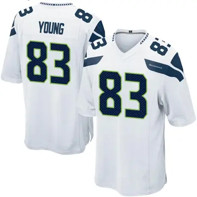 Youth Game Dareke Young Seattle Seahawks White Jersey