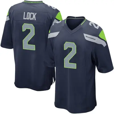 Youth Game Drew Lock Seattle Seahawks Navy Team Color Jersey