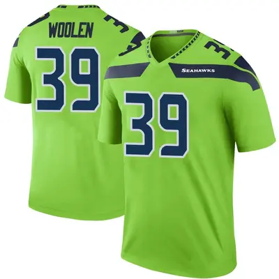 Youth Legend Tariq Woolen Seattle Seahawks Green Color Rush Neon Jersey