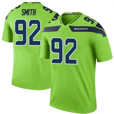 Youth Legend Tyreke Smith Seattle Seahawks Green Color Rush Neon Jersey