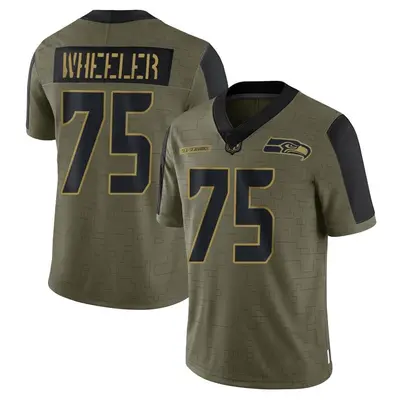 Youth Limited Chad Wheeler Seattle Seahawks Olive 2021 Salute To Service Jersey