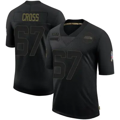 Youth Limited Charles Cross Seattle Seahawks Black 2020 Salute To Service Jersey