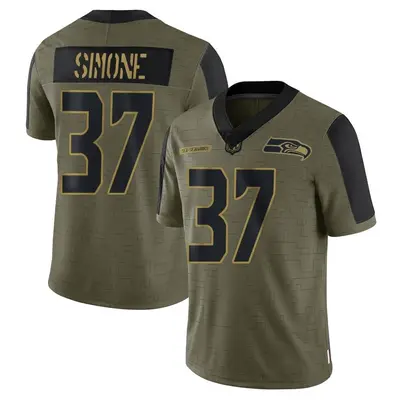Youth Limited Jordan Simone Seattle Seahawks Olive 2021 Salute To Service Jersey