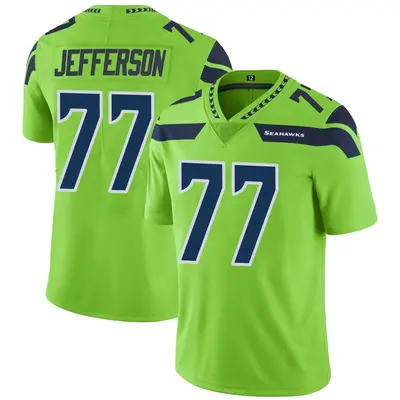 Youth Limited Quinton Jefferson Seattle Seahawks Green Color Rush Neon Jersey