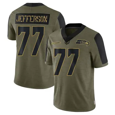 Youth Limited Quinton Jefferson Seattle Seahawks Olive 2021 Salute To Service Jersey