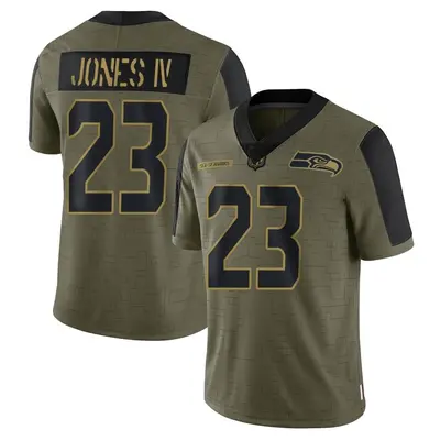 Youth Limited Sidney Jones IV Seattle Seahawks Olive 2021 Salute To Service Jersey